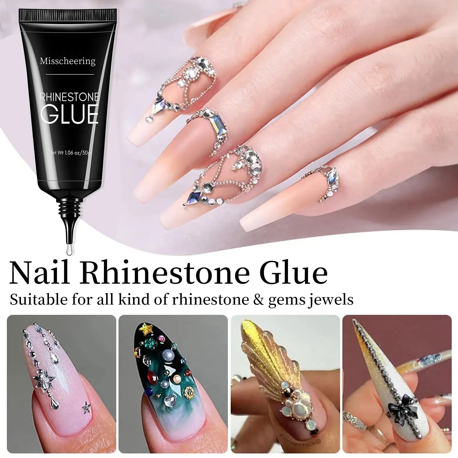 30g Nail Rhinestone Glue Super Strong Gel for Nail Art