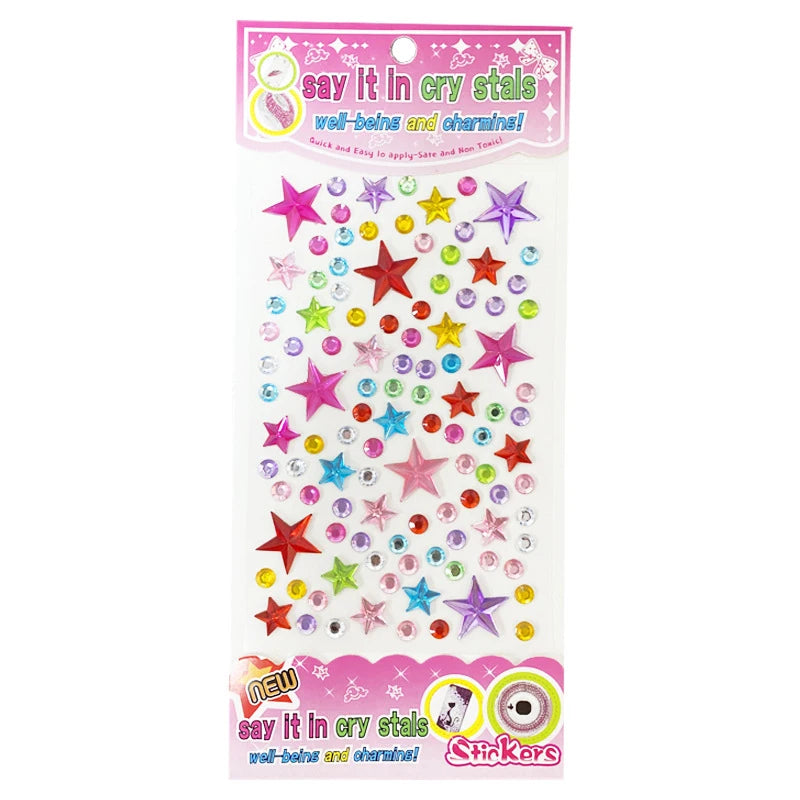 109-430+pcs Bling Gem Stickers Rhinestone Self Adhesive Jewel Sticker Children Kids Girl Craft Makeup DIY Eye Nail Assorted Size