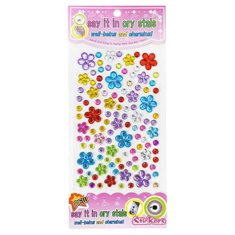 109-430+pcs Bling Gem Stickers Rhinestone Self Adhesive Jewel Sticker Children Kids Girl Craft Makeup DIY Eye Nail Assorted Size