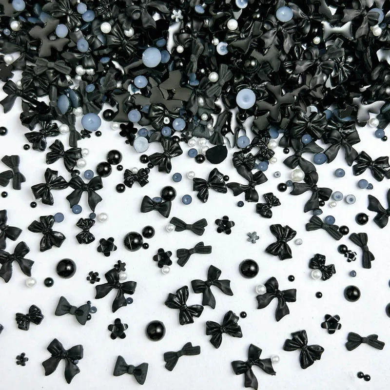 50-Piece Mixed Resin Nail Charms – Bow, Heart, Flower, Star, Cookie & Fruit Decorations for DIY Nail Art