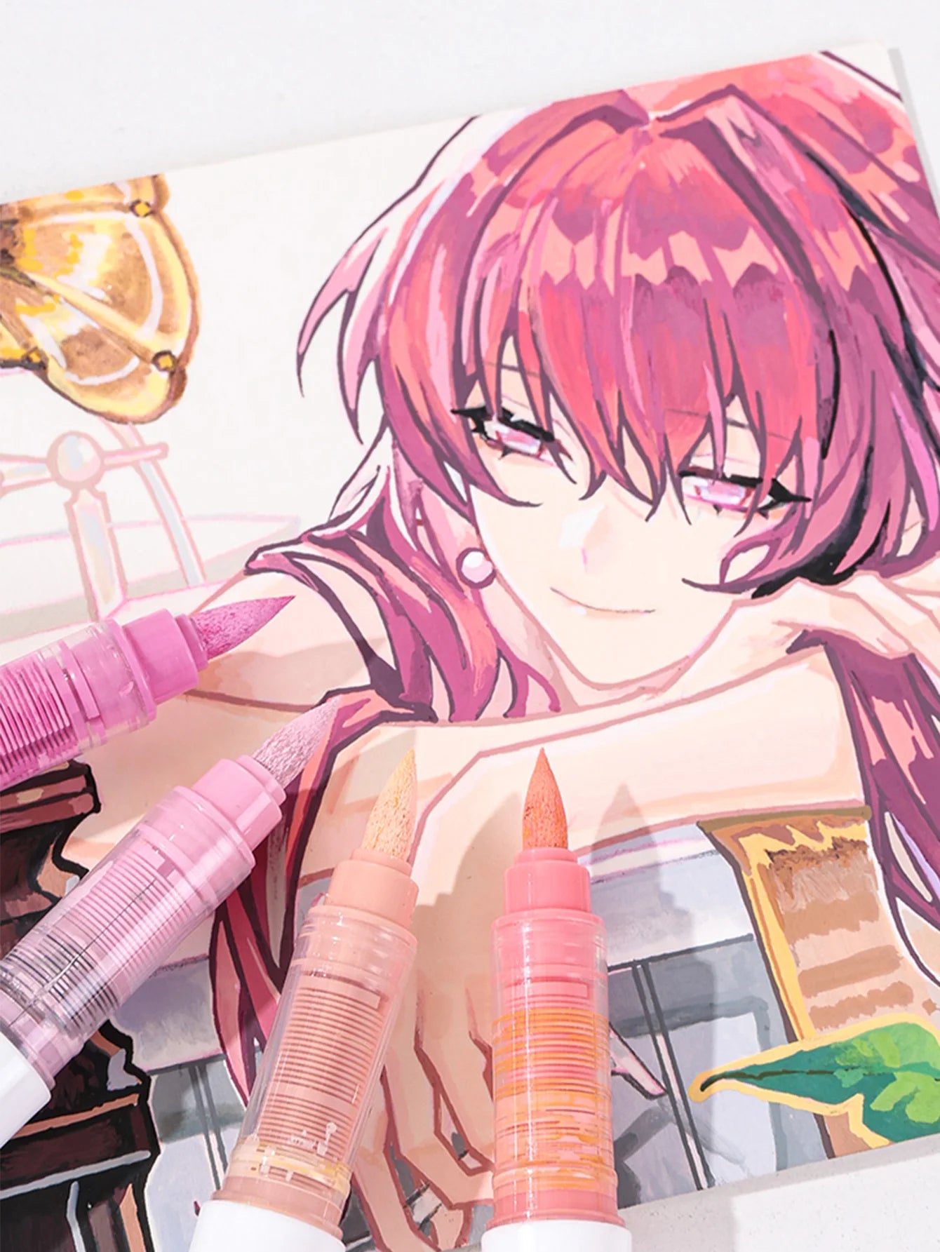 Languo 9-Piece Soft Brush Acrylic Marker Pen Set – DIY Art Markers for Hand Drawing, Painting, and Graffiti (M720)