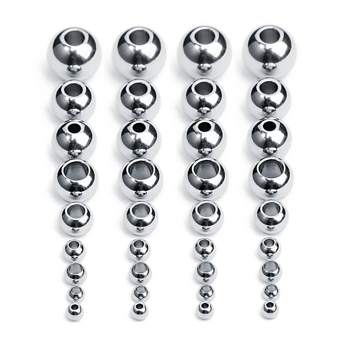 2–10mm Stainless Steel Spacer Beads – High-Quality Loose Beads for DIY Bracelets, Necklaces, and Jewelry Making