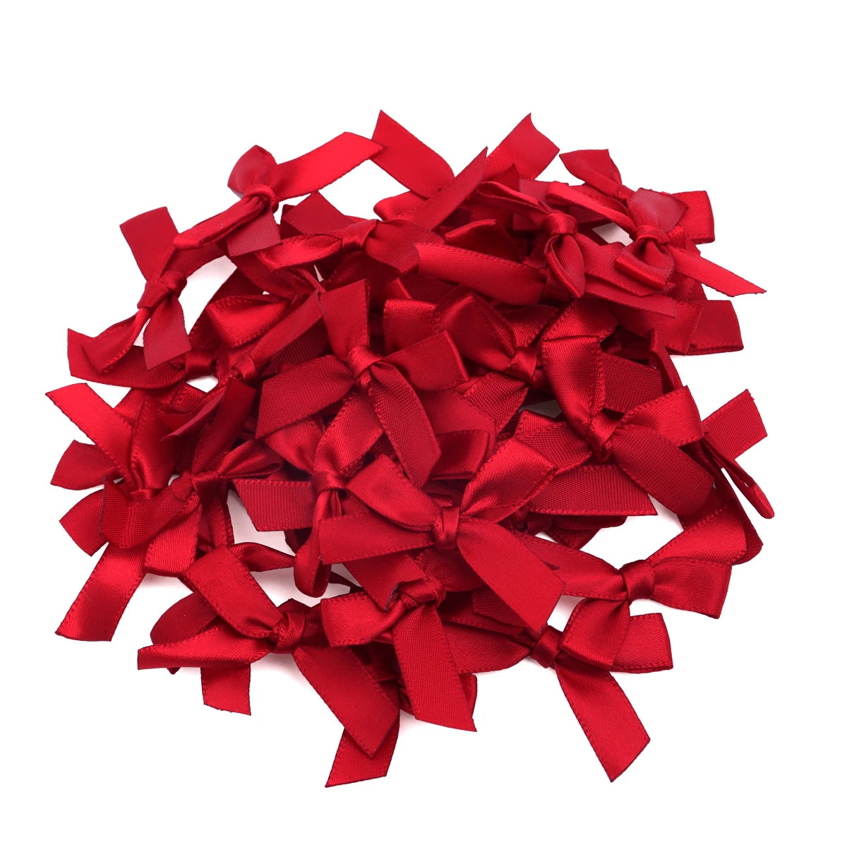 50pcs Satin Ribbon Bows – Colorful Polyester Handmade Bows for DIY Sewing, Crafts, Gift Wrapping, Bouquets, and Party Decorations