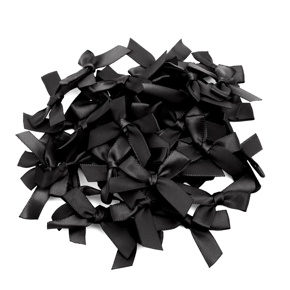 50pcs Satin Ribbon Bows – Colorful Polyester Handmade Bows for DIY Sewing, Crafts, Gift Wrapping, Bouquets, and Party Decorations