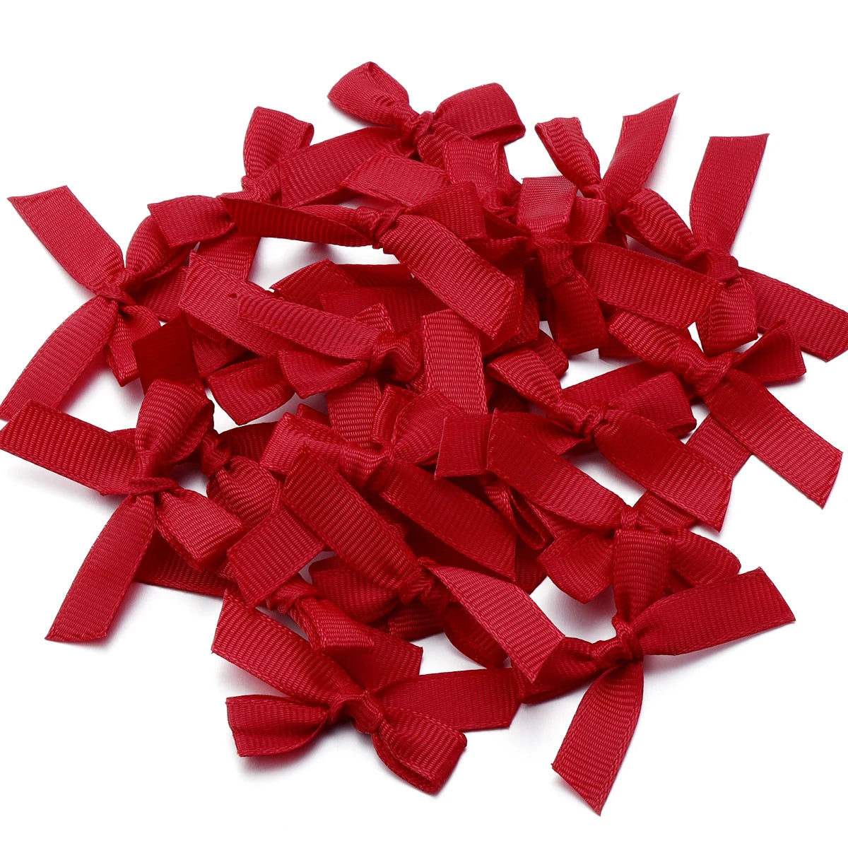 50pcs Satin Ribbon Bows – Colorful Polyester Handmade Bows for DIY Sewing, Crafts, Gift Wrapping, Bouquets, and Party Decorations
