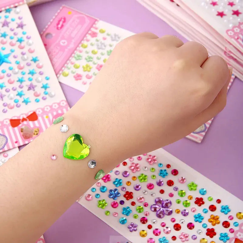 109-430+pcs Bling Gem Stickers Rhinestone Self Adhesive Jewel Sticker Children Kids Girl Craft Makeup DIY Eye Nail Assorted Size
