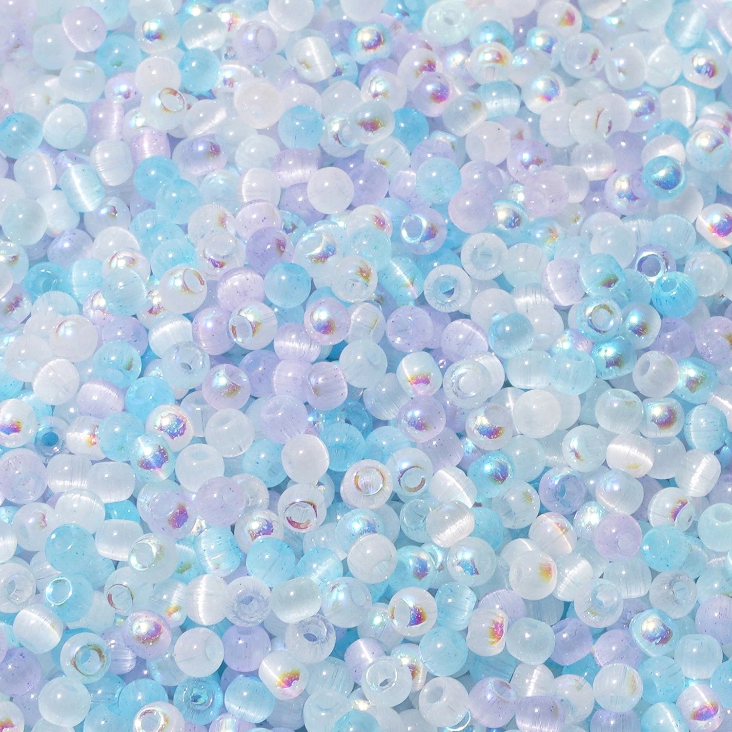 150-Piece 4mm Cat Eye Seed Glass Beads – Multi-Color Rice Loose Beads for Jewelry Making and DIY Crafts