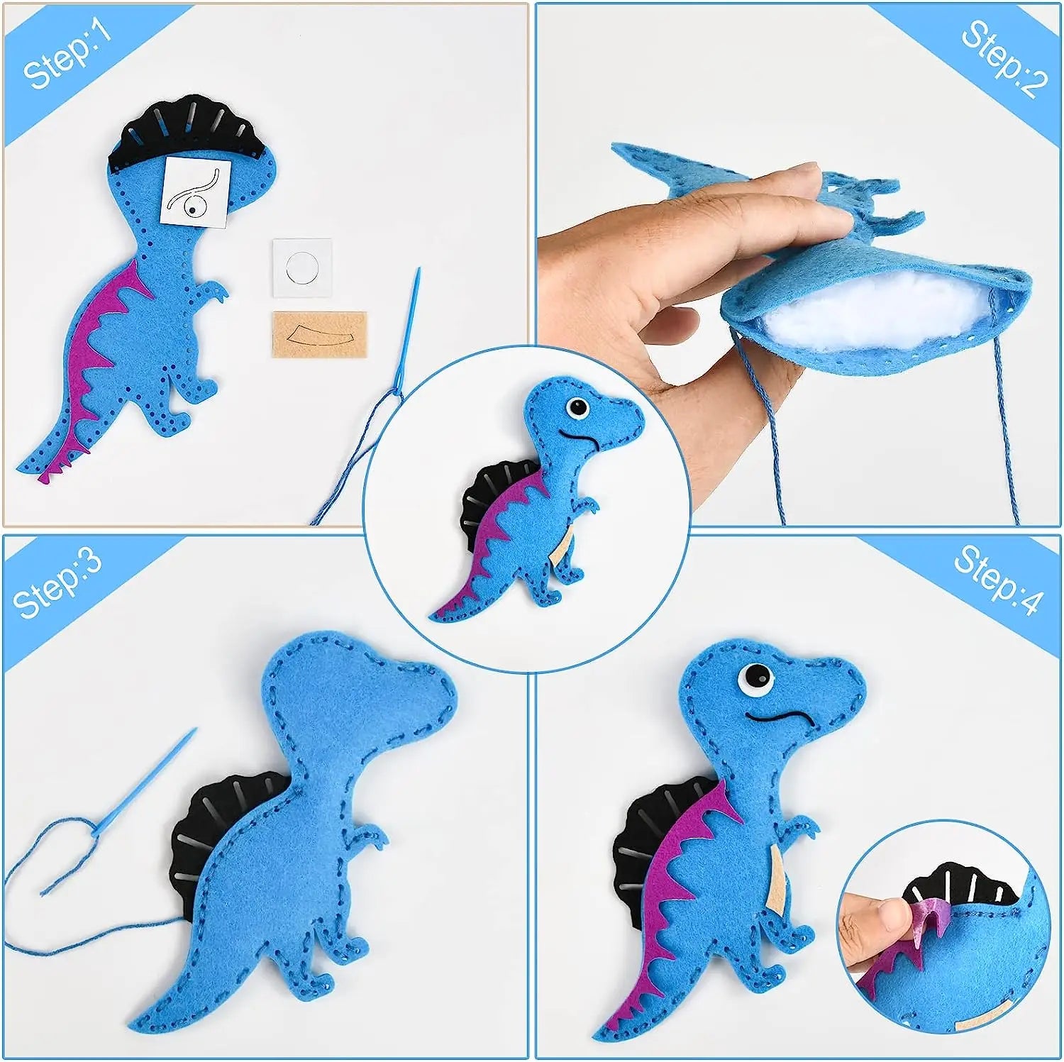 Woodland Animals Craft Kit – DIY Sewing Felt Plush Forest Creatures for Kids Beginners – Educational Arts and Crafts Set with Pre-Cut Felt and Instructions