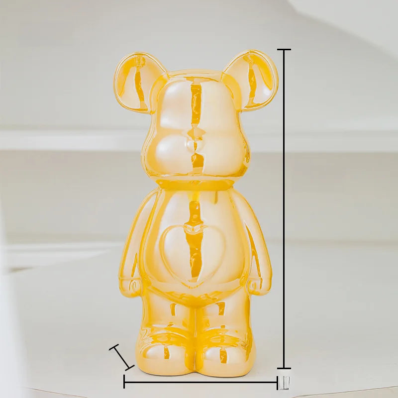 17/27/cm Aesthetic Bear brick Ceramic Staute Teddy Bear decor action figure Sculptures Ornament for room Home Decoration Crafts