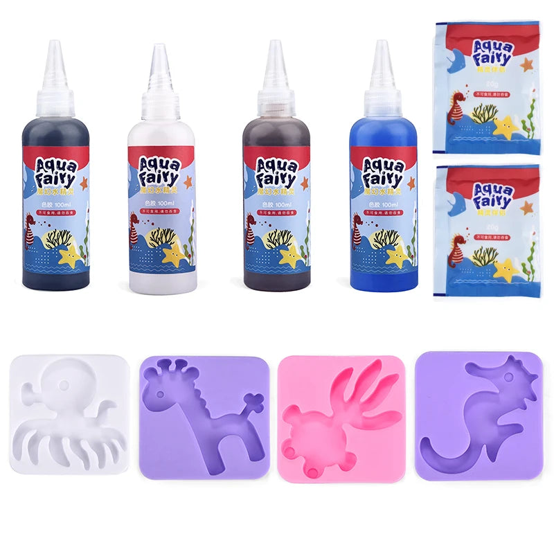 Kids DIY Craft Kit – Handmade Painting Stickers, Montessori Origami & Magic Water Elves Set – Educational Art and Craft Gift