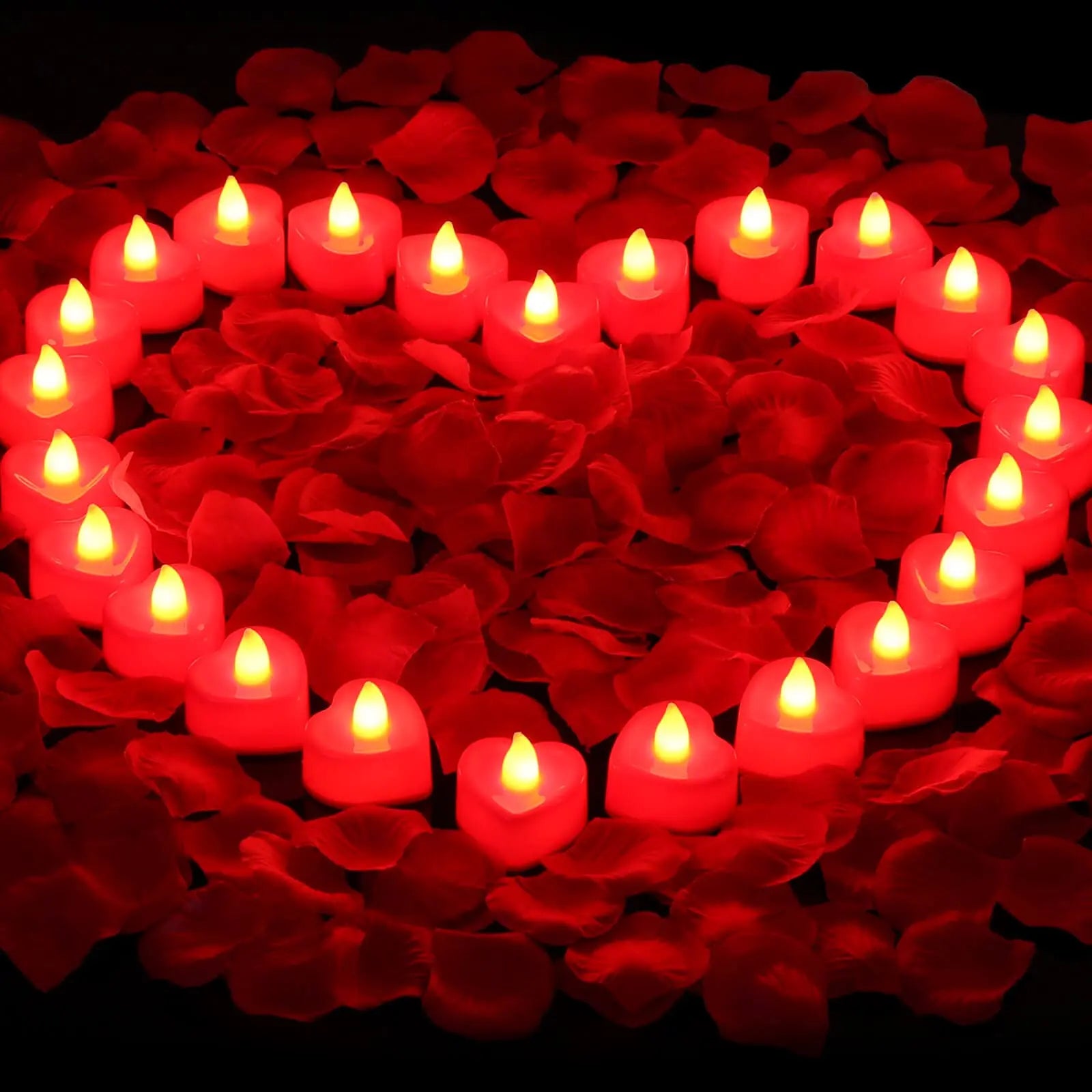 24-Piece LED Candle Tea Lights – Battery Operated Flameless Candles with Red Shells for Wedding & Party Decorations