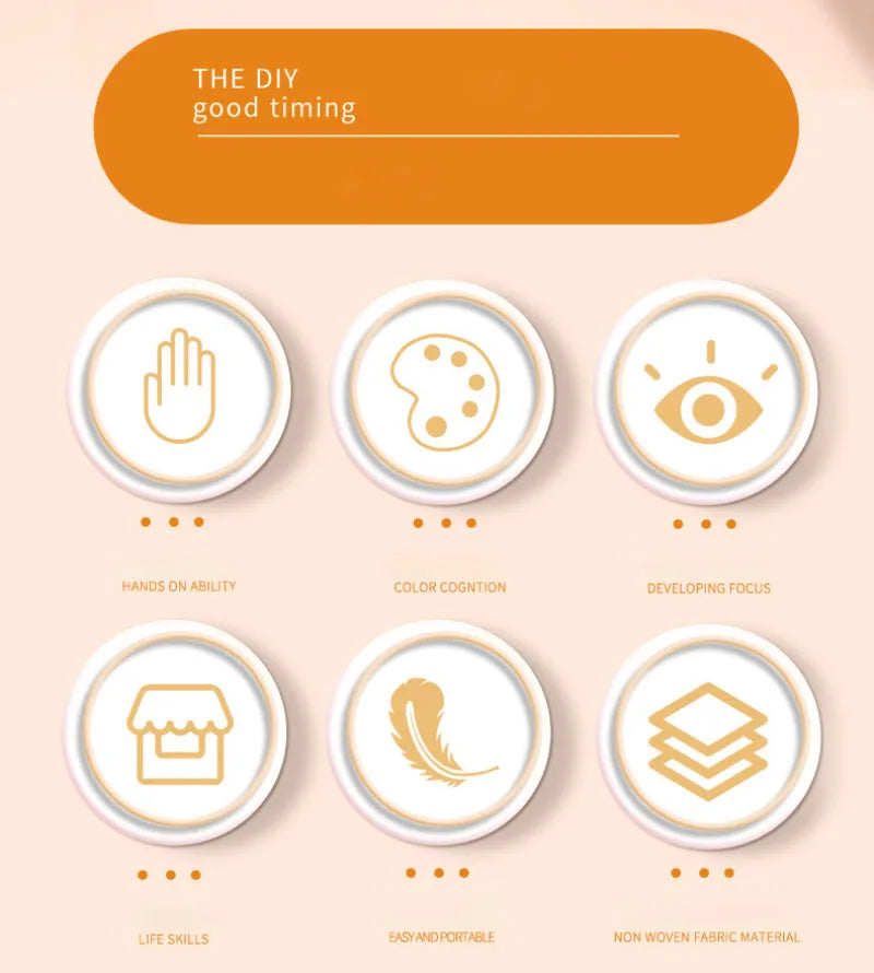 Montessori Non-woven Fabric Lacing Toys for Toddlers Kids Cartoon Animal Sewing Kit Fine Motor Skill Busy Board DIY Art Craft