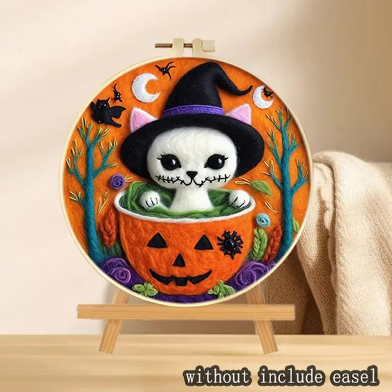 PhotoCustom 1 Pack Wool Embroidery Kit Creative Diy Cow Wool Needle Felt Painting Animal Picture Diy Kit Craft Ideas Gift