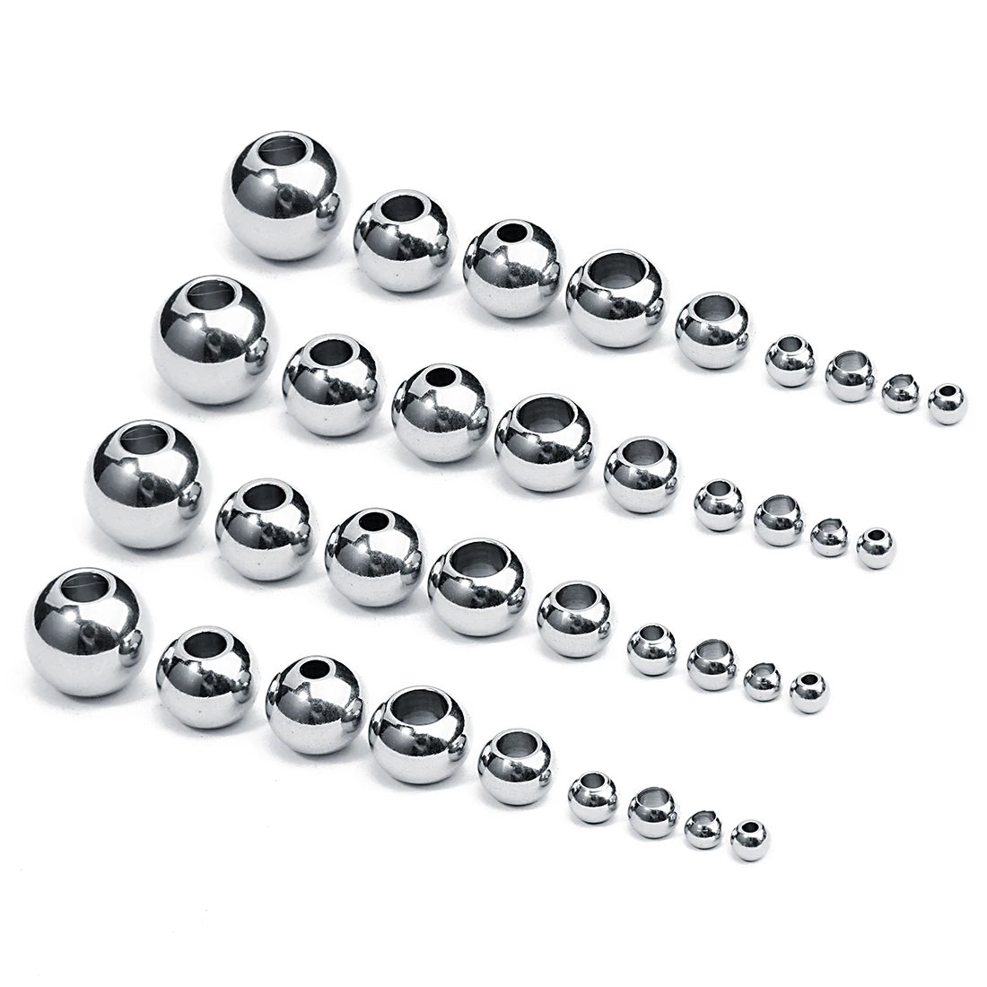 2–10mm Stainless Steel Spacer Beads – High-Quality Loose Beads for DIY Bracelets, Necklaces, and Jewelry Making