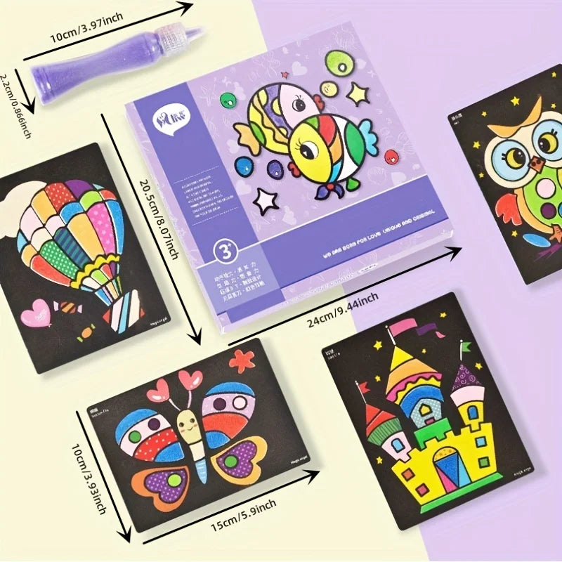 Kids’ Sand Painting Set – DIY Colored Sand Art Kit for Boys and Girls Handmade Craft Toys