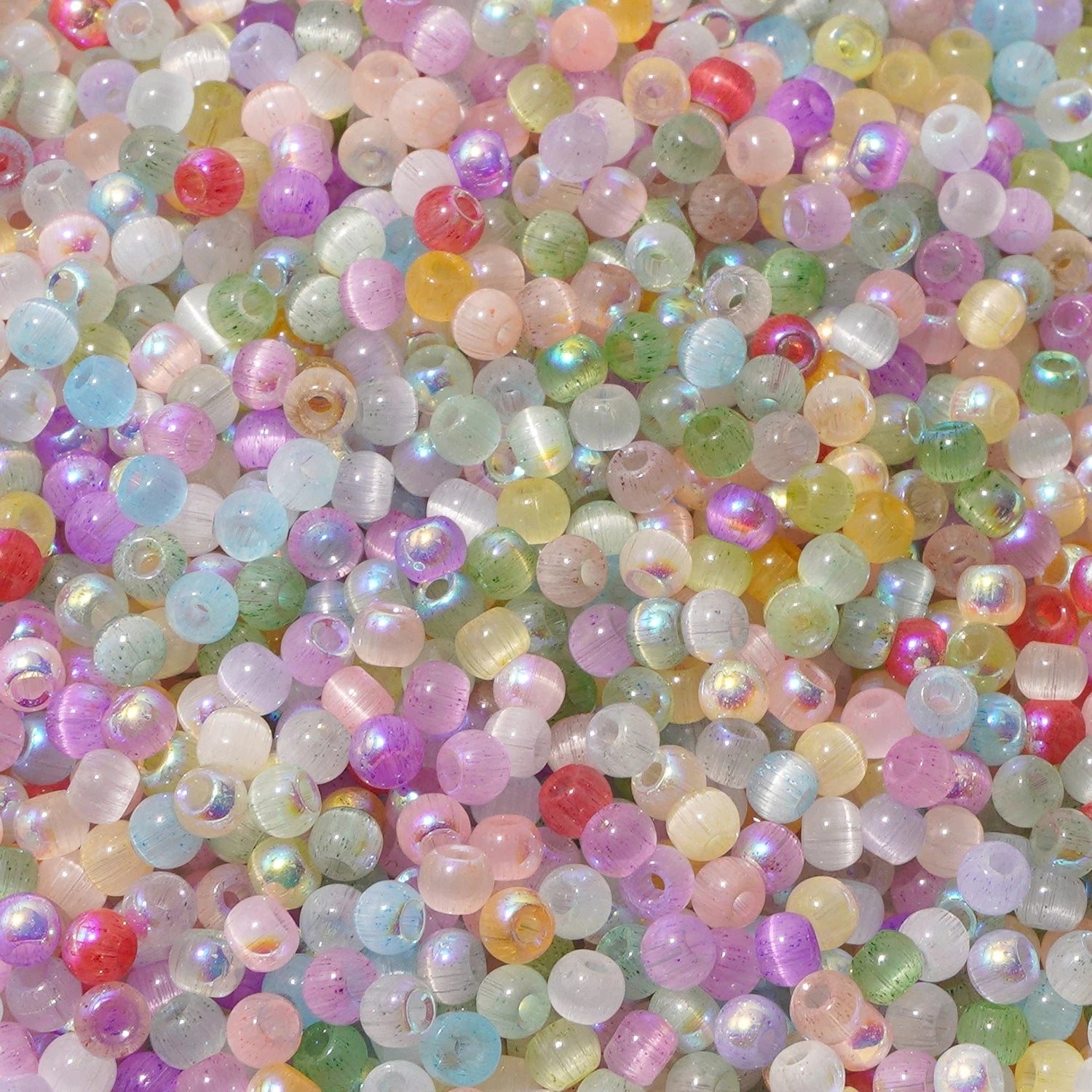 150-Piece 4mm Cat Eye Seed Glass Beads – Multi-Color Rice Loose Beads for Jewelry Making and DIY Crafts