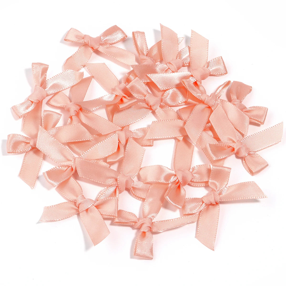 50pcs Satin Ribbon Bows – Colorful Polyester Handmade Bows for DIY Sewing, Crafts, Gift Wrapping, Bouquets, and Party Decorations