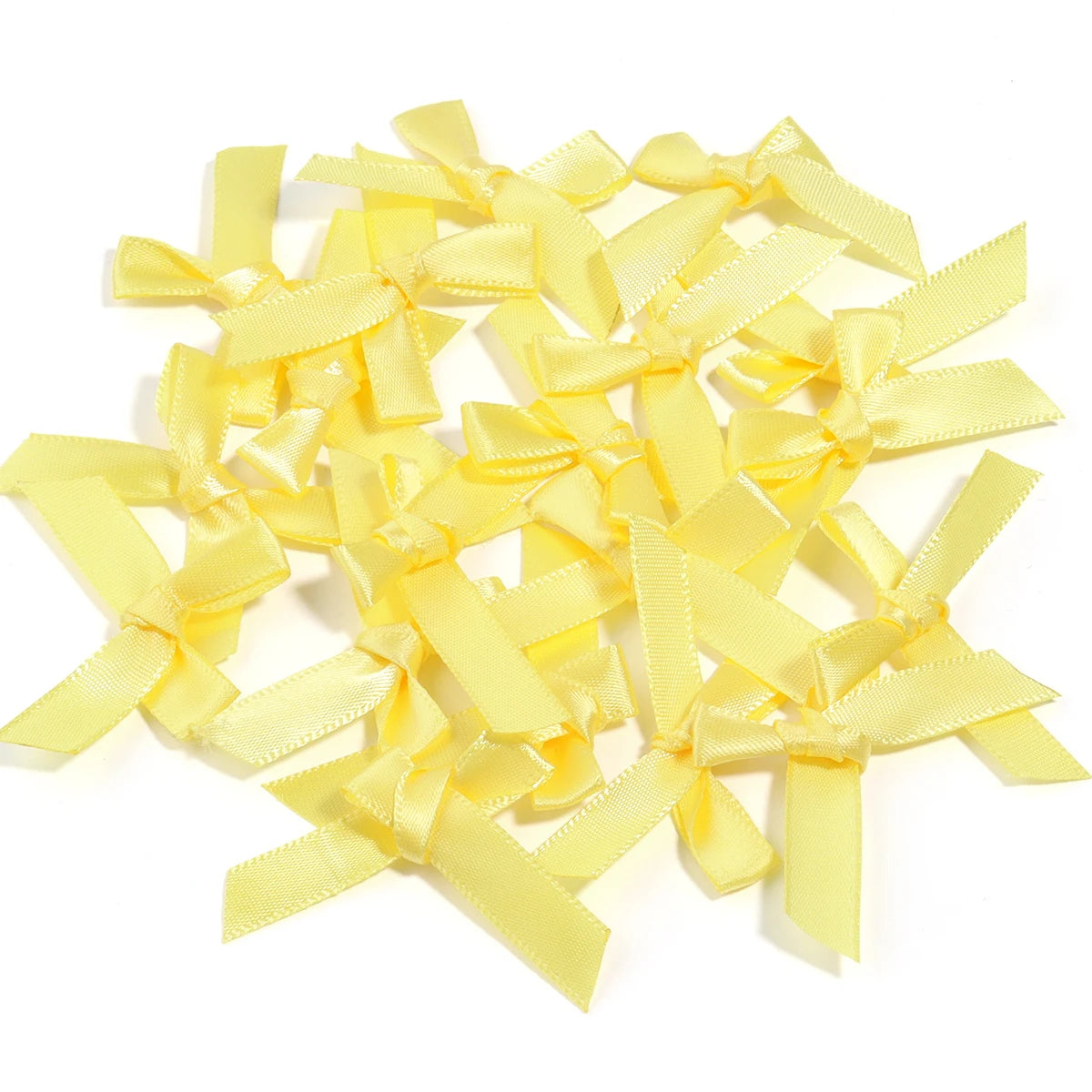 50pcs Satin Ribbon Bows – Colorful Polyester Handmade Bows for DIY Sewing, Crafts, Gift Wrapping, Bouquets, and Party Decorations
