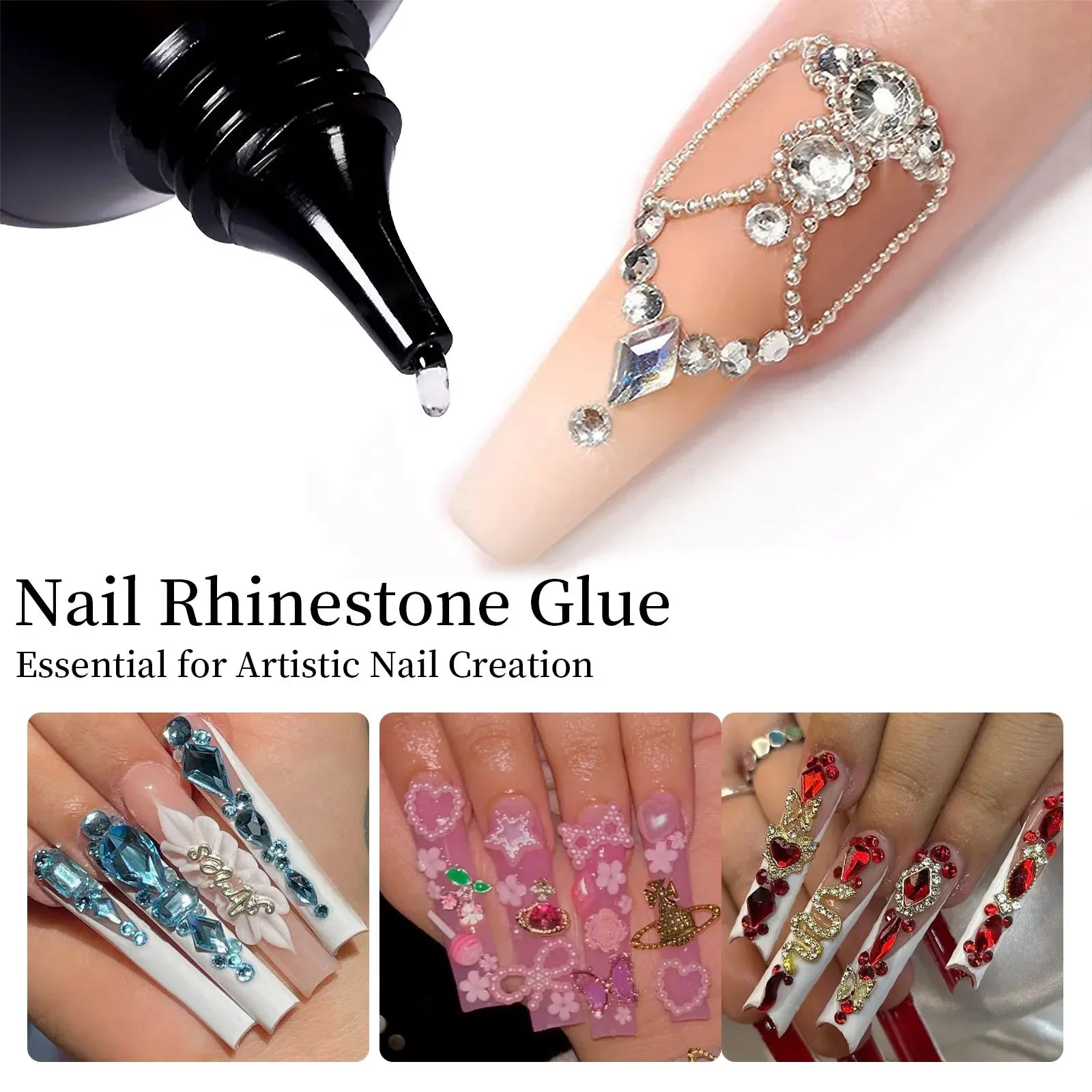 30g Nail Rhinestone Glue Super Strong Gel for Nail Art
