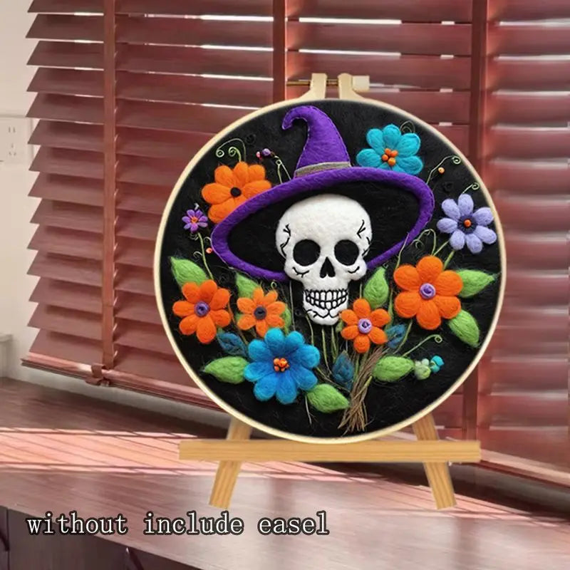 Halloween Skull Flower DIY Wool Felt Starter Kit
