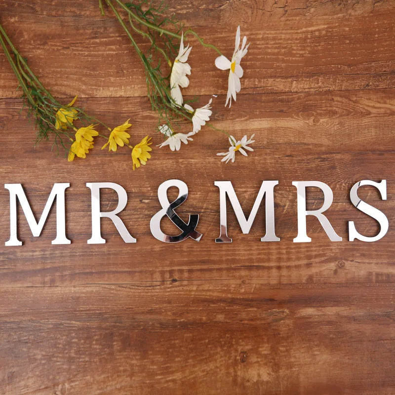 3D Acrylic Mirror Alphabet & House Number Wall Stickers – Decorative DIY Letters and Numbers