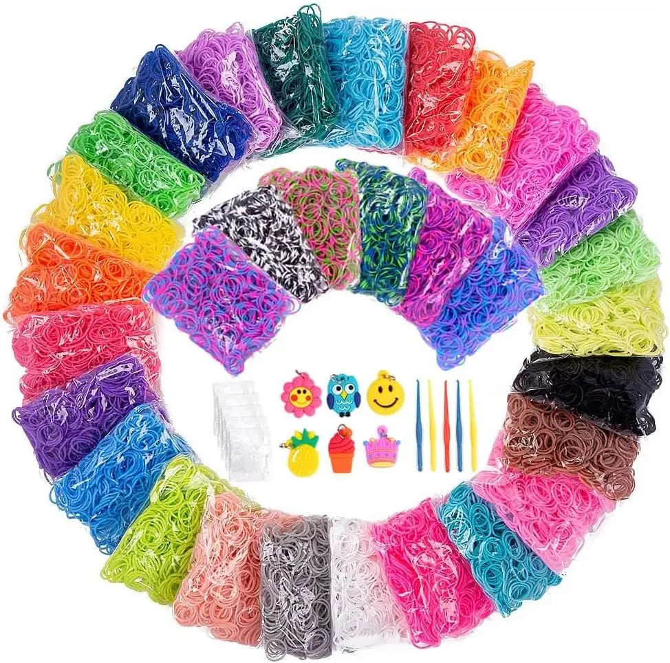 600+ Loom Rubber Band Refill Kit – 31 Colors Bracelet Making Kit for Kids – DIY Weaving Craft Set with Loom Bands Toys