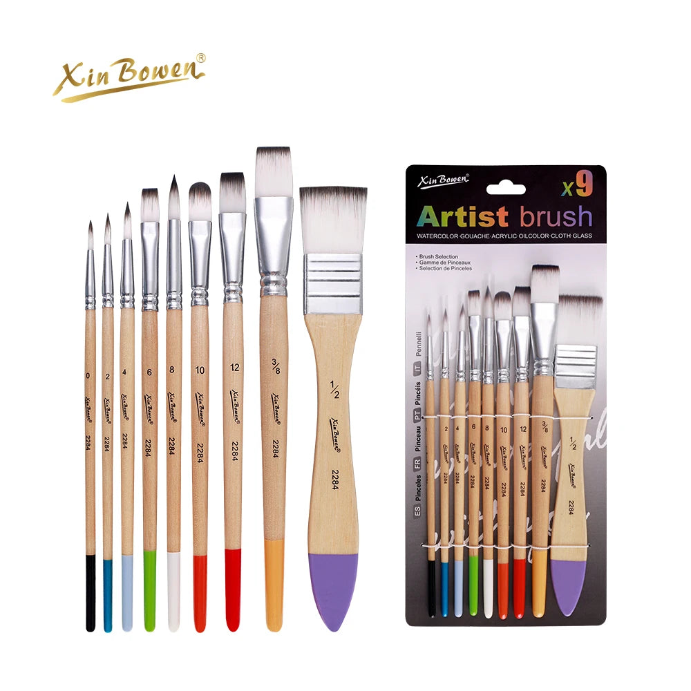 Nylon Paint Brush Set – Art Supplies for Beginners and Professionals, Ideal for Watercolor, Acrylic, and Oil Painting