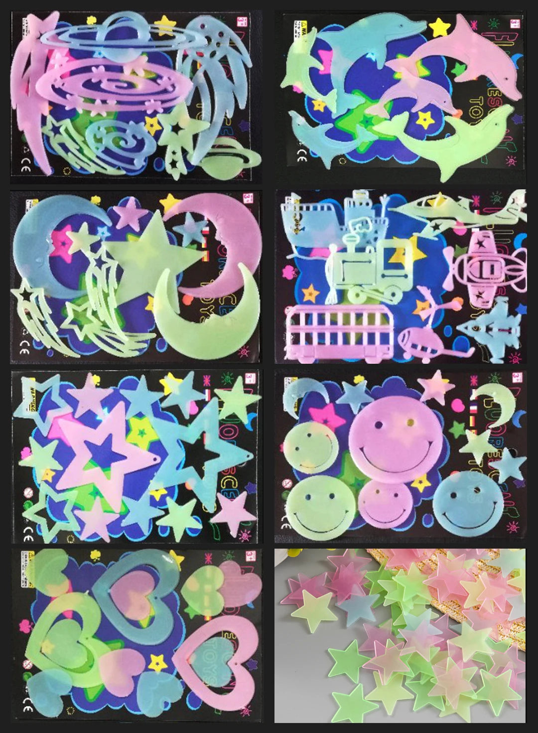 Glow in the Dark Cartoon Butterfly & Stars Wall Stickers – Luminous Noctilucent Decals for Kids Room & Bedroom Decor