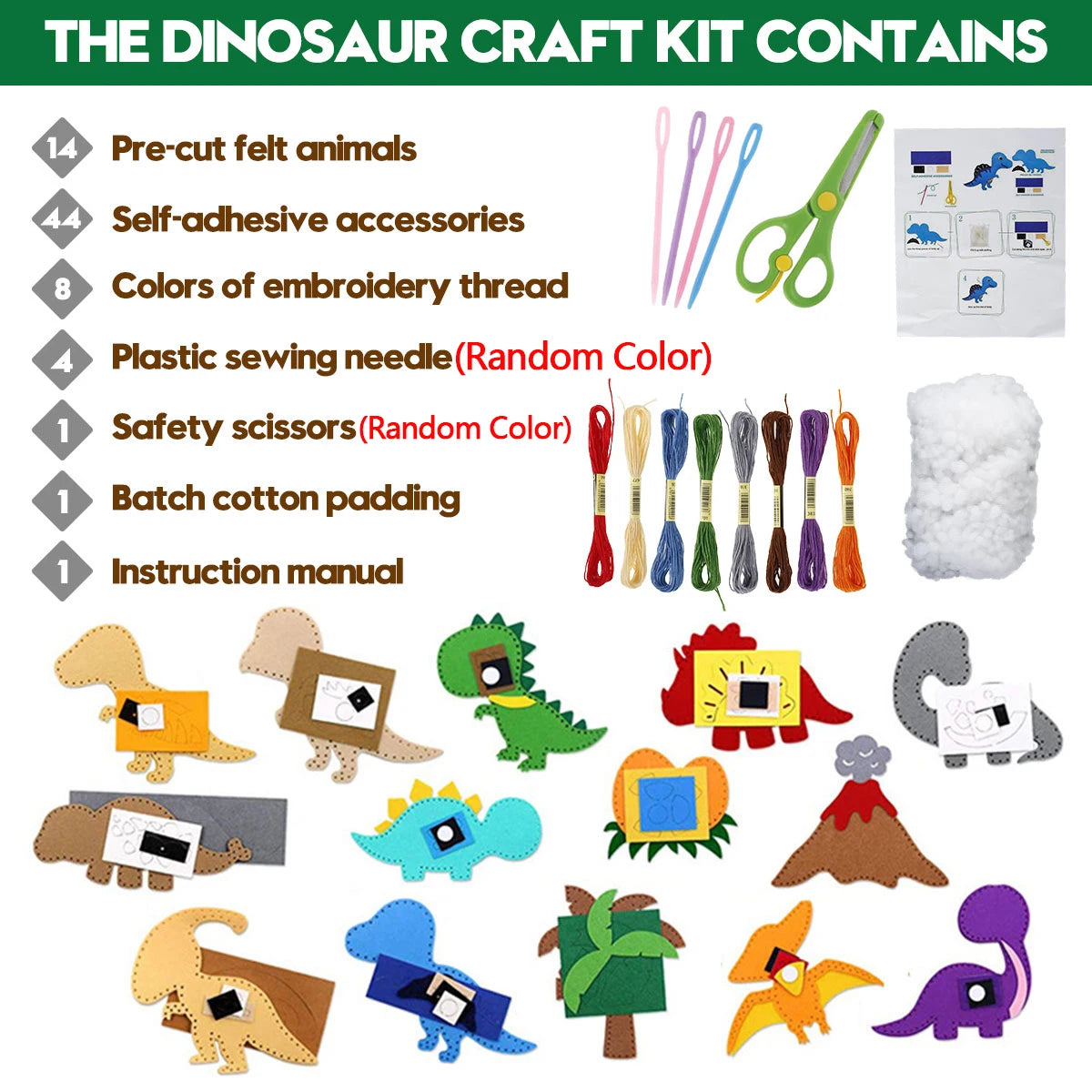 DIY Sewing Animals Craft Kit – Forest Creatures Felt Plush Toys for Kids – Beginner Sewing Set for Creative Play