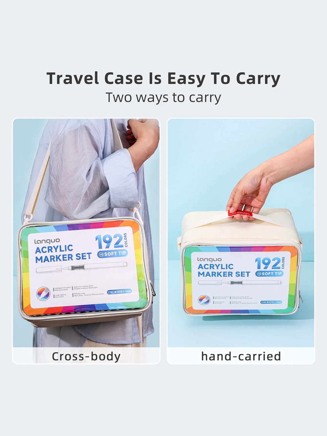 Languo 9-Piece Soft Brush Acrylic Marker Pen Set – DIY Art Markers for Hand Drawing, Painting, and Graffiti (M720)