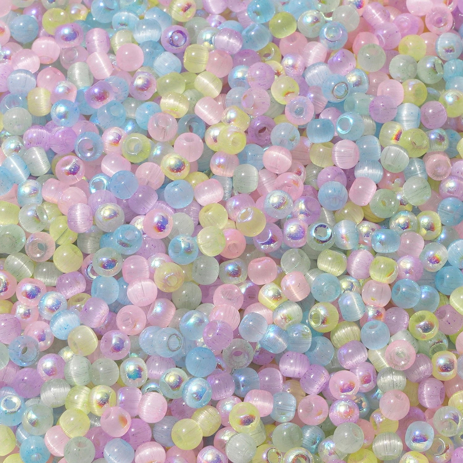 150-Piece 4mm Cat Eye Seed Glass Beads – Multi-Color Rice Loose Beads for Jewelry Making and DIY Crafts