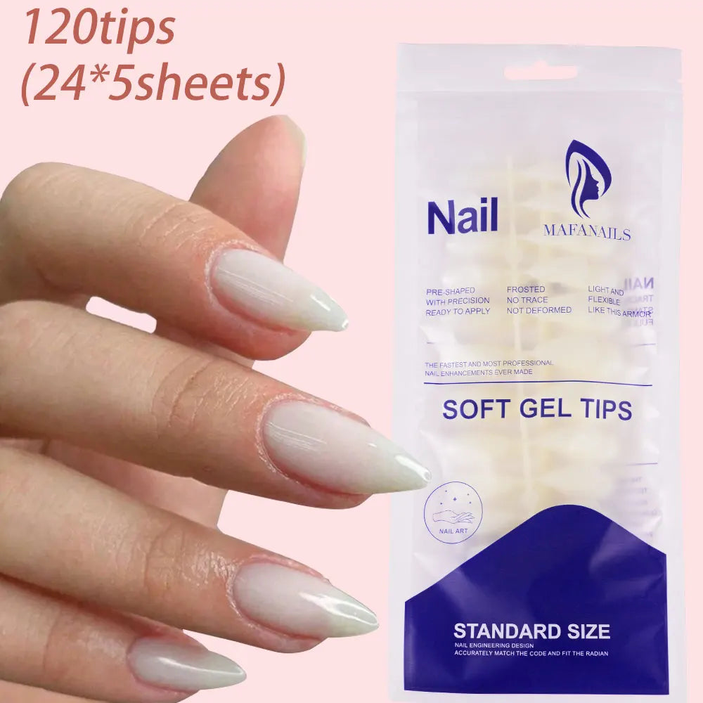 240/120pcs Colorful French Short Square Press-On Nails – Full Cover Ballerina Fake Nail Tips