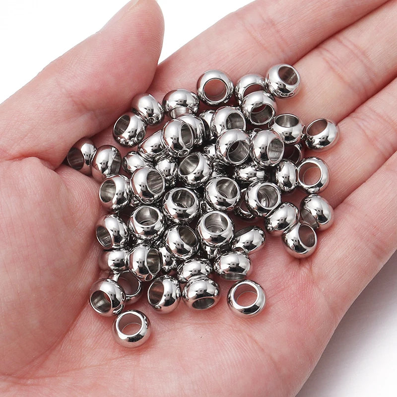2–10mm Stainless Steel Spacer Beads – High-Quality Loose Beads for DIY Bracelets, Necklaces, and Jewelry Making