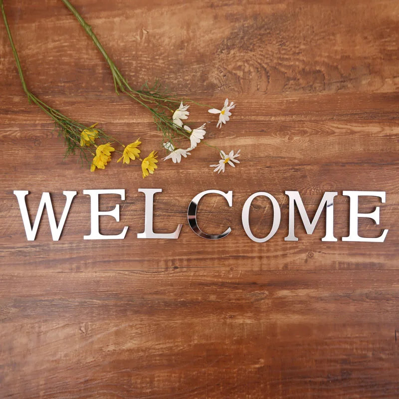 3D Acrylic Mirror Alphabet & House Number Wall Stickers – Decorative DIY Letters and Numbers