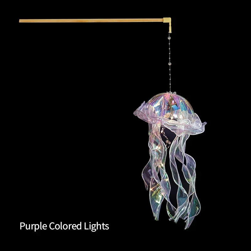 Jellyfish Lamp Portable Lantern – Kids’ Bedroom Hanging Night Light for Mermaid & Ocean-Themed Party Decor