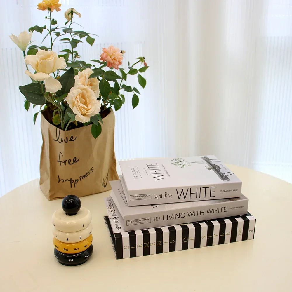 3-Piece Decorative Fake Books – Modern Designer Style Coffee Table Ornaments for Living Room, Hotel, or Office Decor