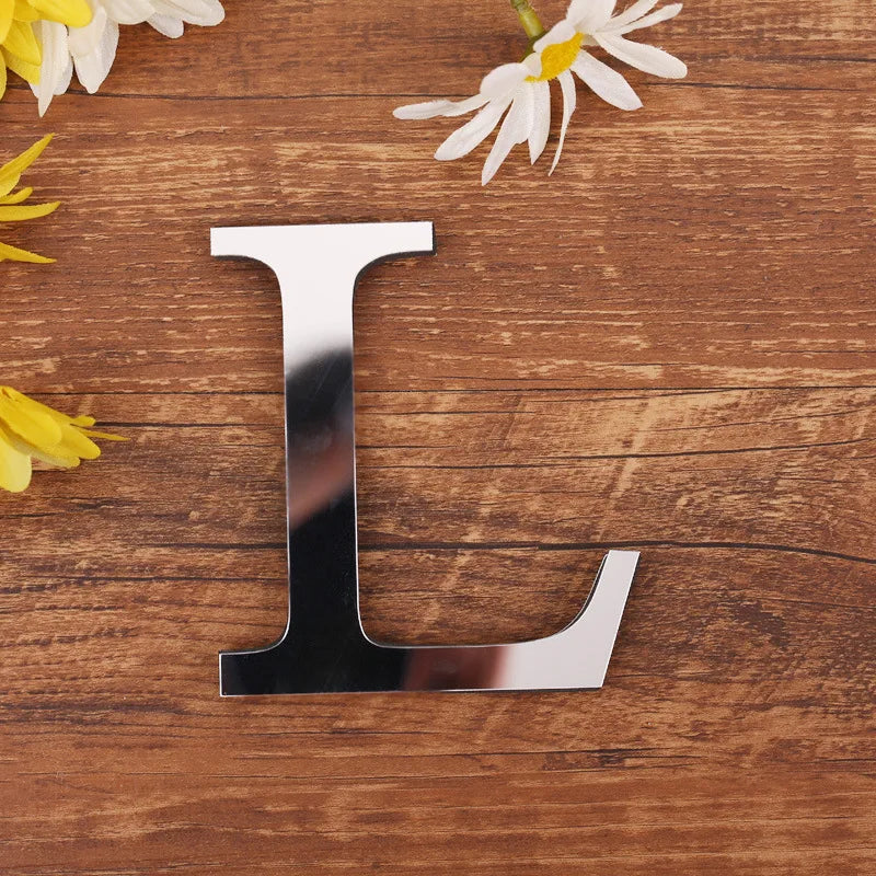 3D Acrylic Mirror Alphabet & House Number Wall Stickers – Decorative DIY Letters and Numbers