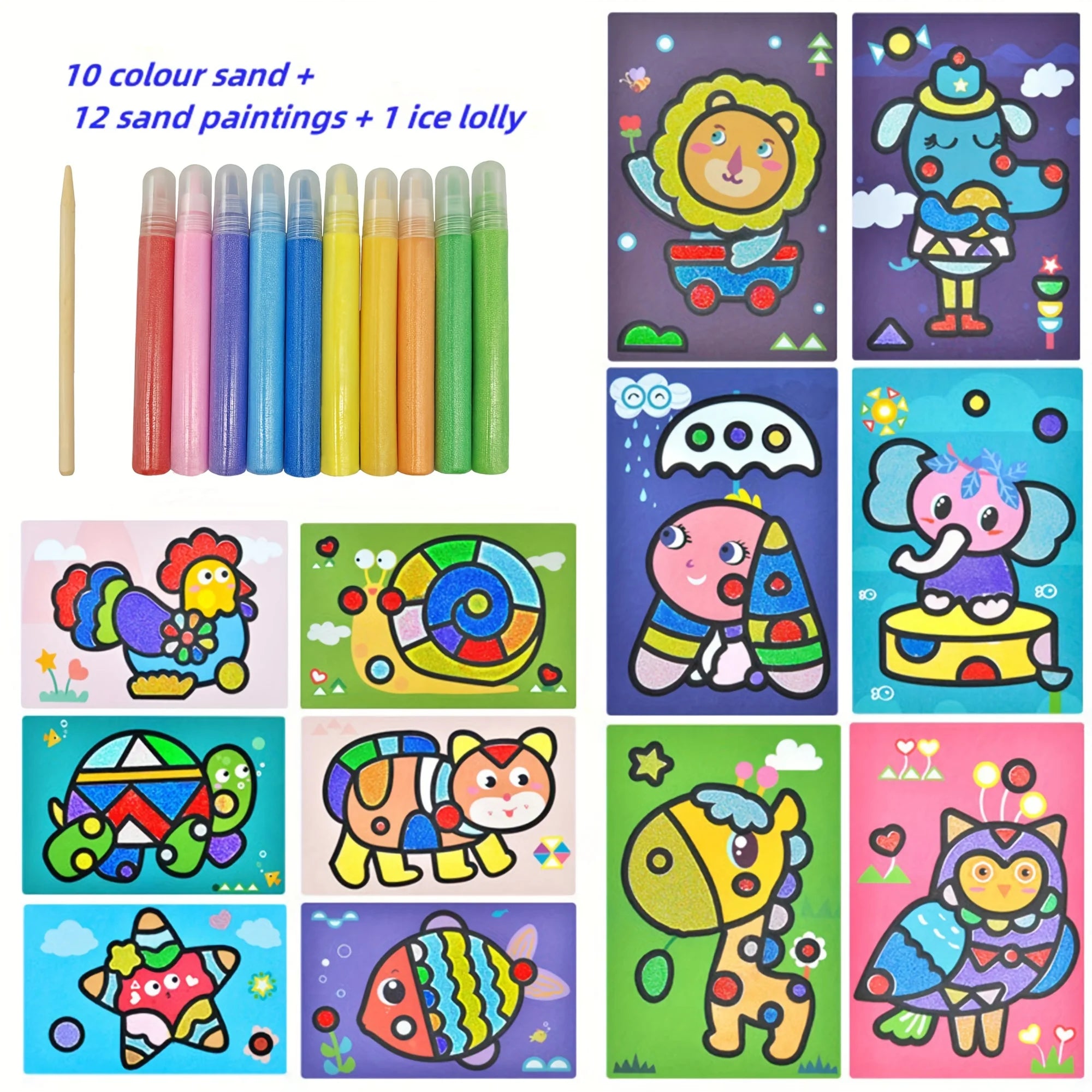 Kids’ Sand Painting Set – DIY Colored Sand Art Kit for Boys and Girls Handmade Craft Toys