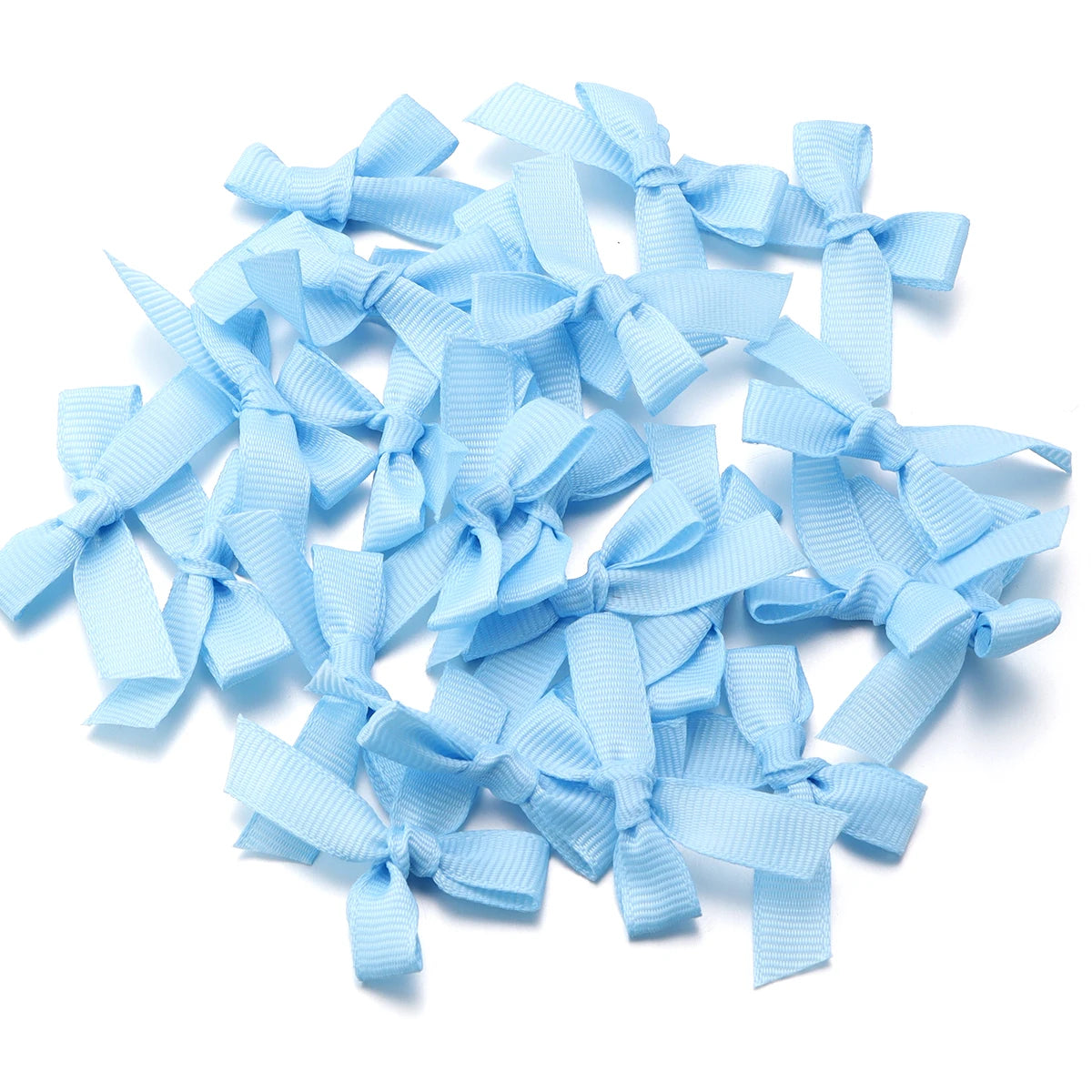 50pcs Satin Ribbon Bows – Colorful Polyester Handmade Bows for DIY Sewing, Crafts, Gift Wrapping, Bouquets, and Party Decorations