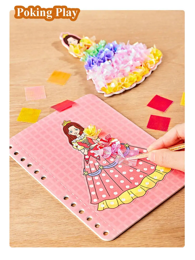 DIY Painting Sticker Craft Kit for Kids – Princess Art Set for Girls – Educational Handmade Activity and Creative Gift