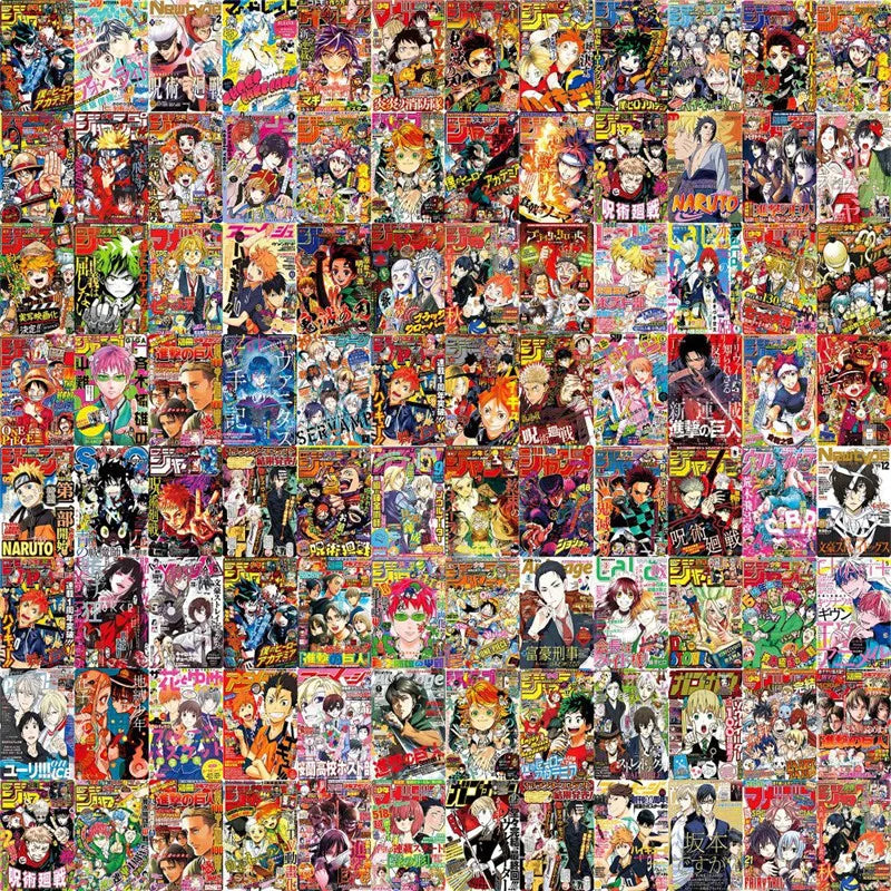 100-Piece Anime Poster Sticker Pack – Aesthetic Graffiti Stickers for Phone Cases, Guitars, Skateboards & Home Décor