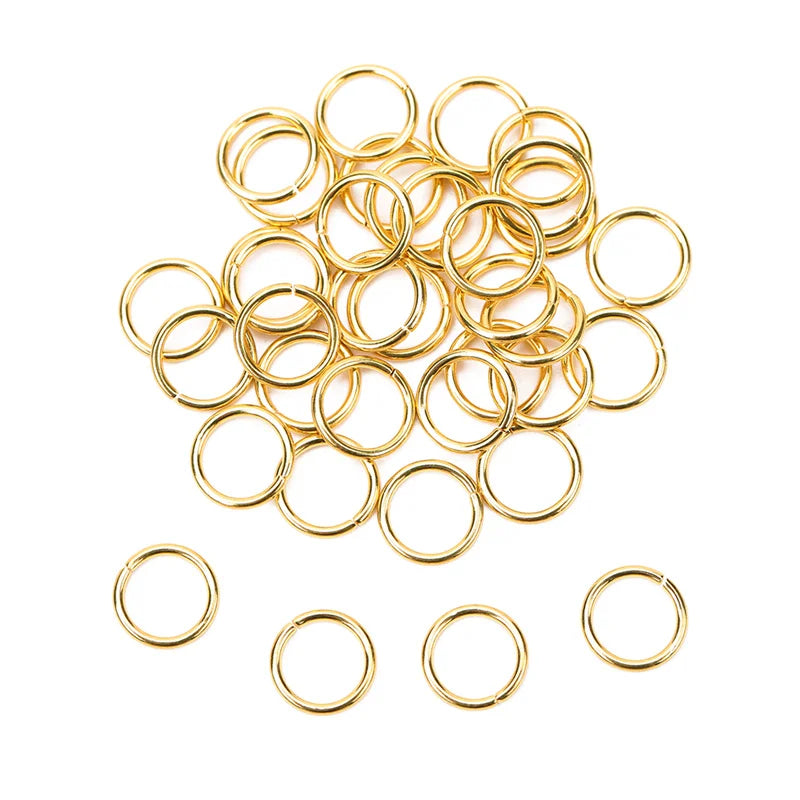 100-Piece PVD Stainless Steel Open Jump Rings – 3/4/5/6/7/8/10mm Split Ring Connectors for DIY Jewelry Making