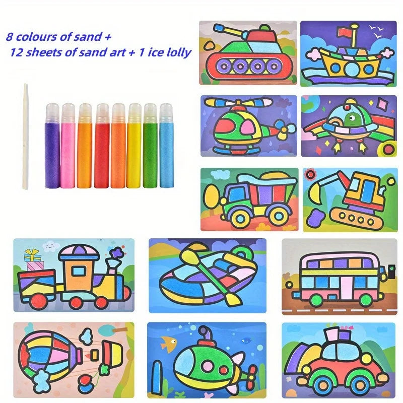 Kids’ Sand Painting Set – DIY Colored Sand Art Kit for Boys and Girls Handmade Craft Toys