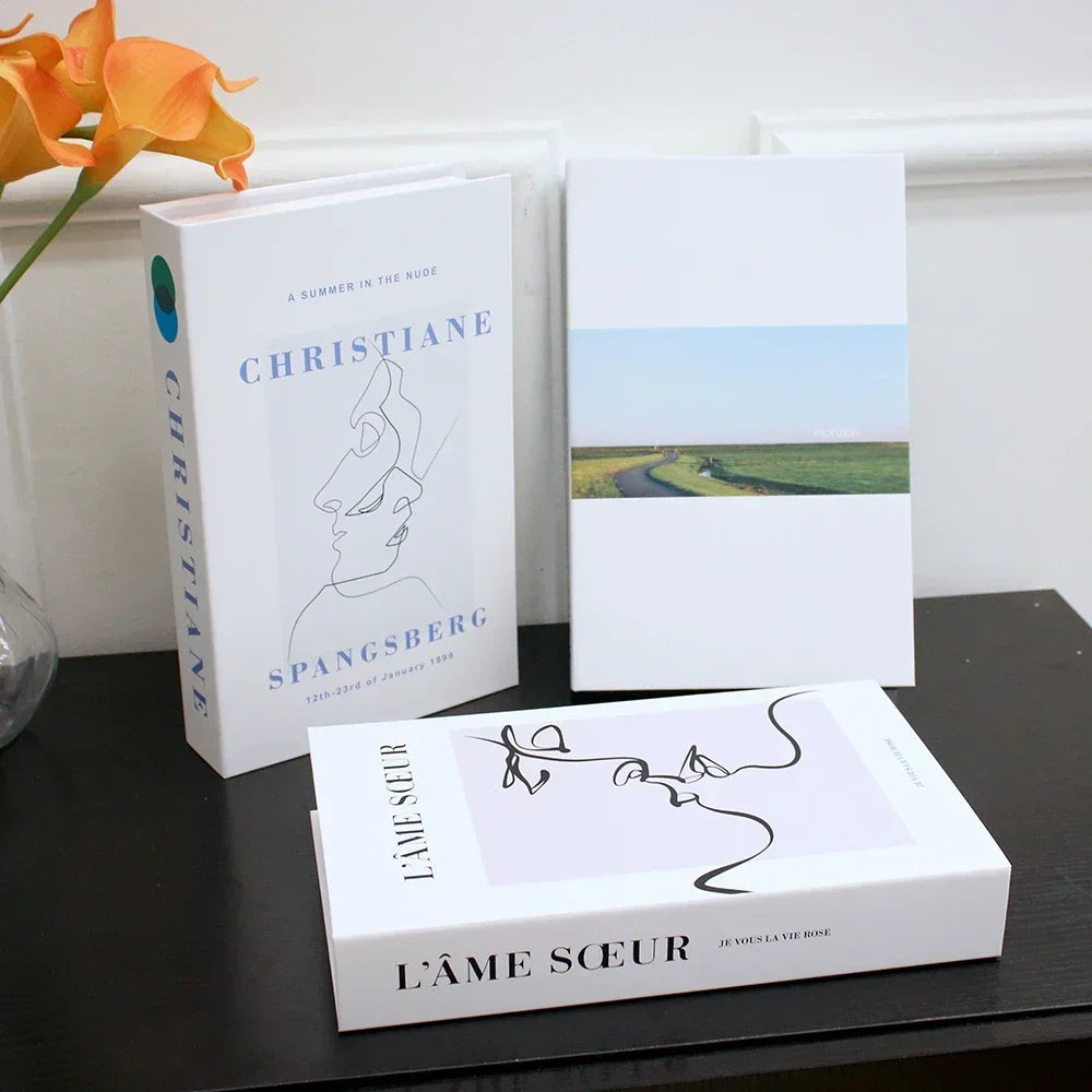 3-Piece Decorative Fake Books – Modern Designer Style Coffee Table Ornaments for Living Room, Hotel, or Office Decor