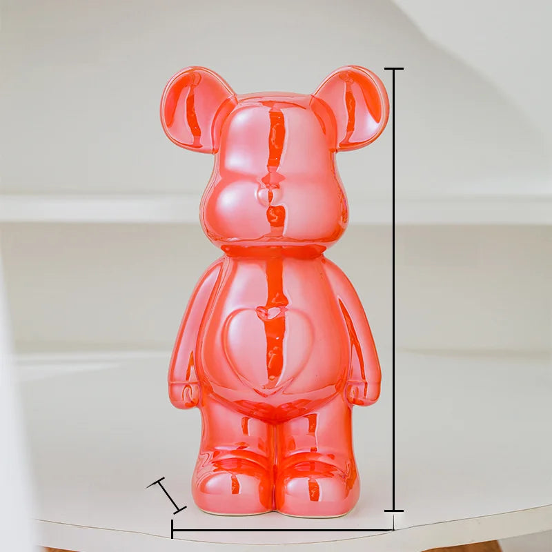 17/27/cm Aesthetic Bear brick Ceramic Staute Teddy Bear decor action figure Sculptures Ornament for room Home Decoration Crafts