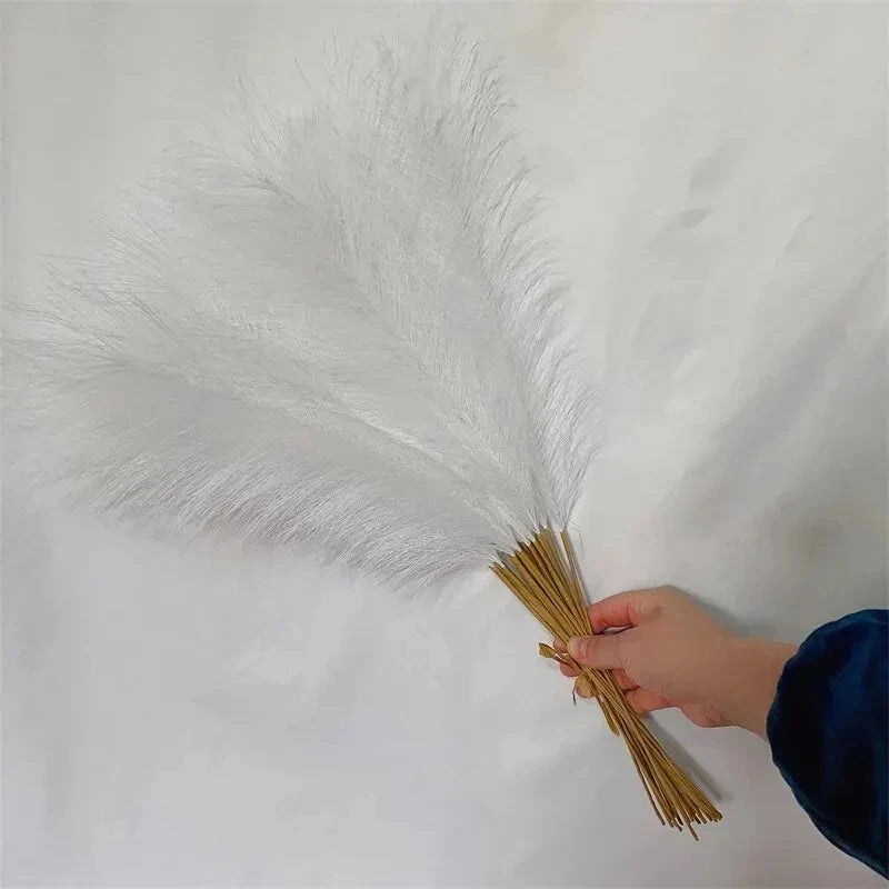 10pcs Artificial Reed Bouquet – Bohemian Pampas Grass Style Imitation Flowers for Home Décor, Wedding, and Christmas Decorations