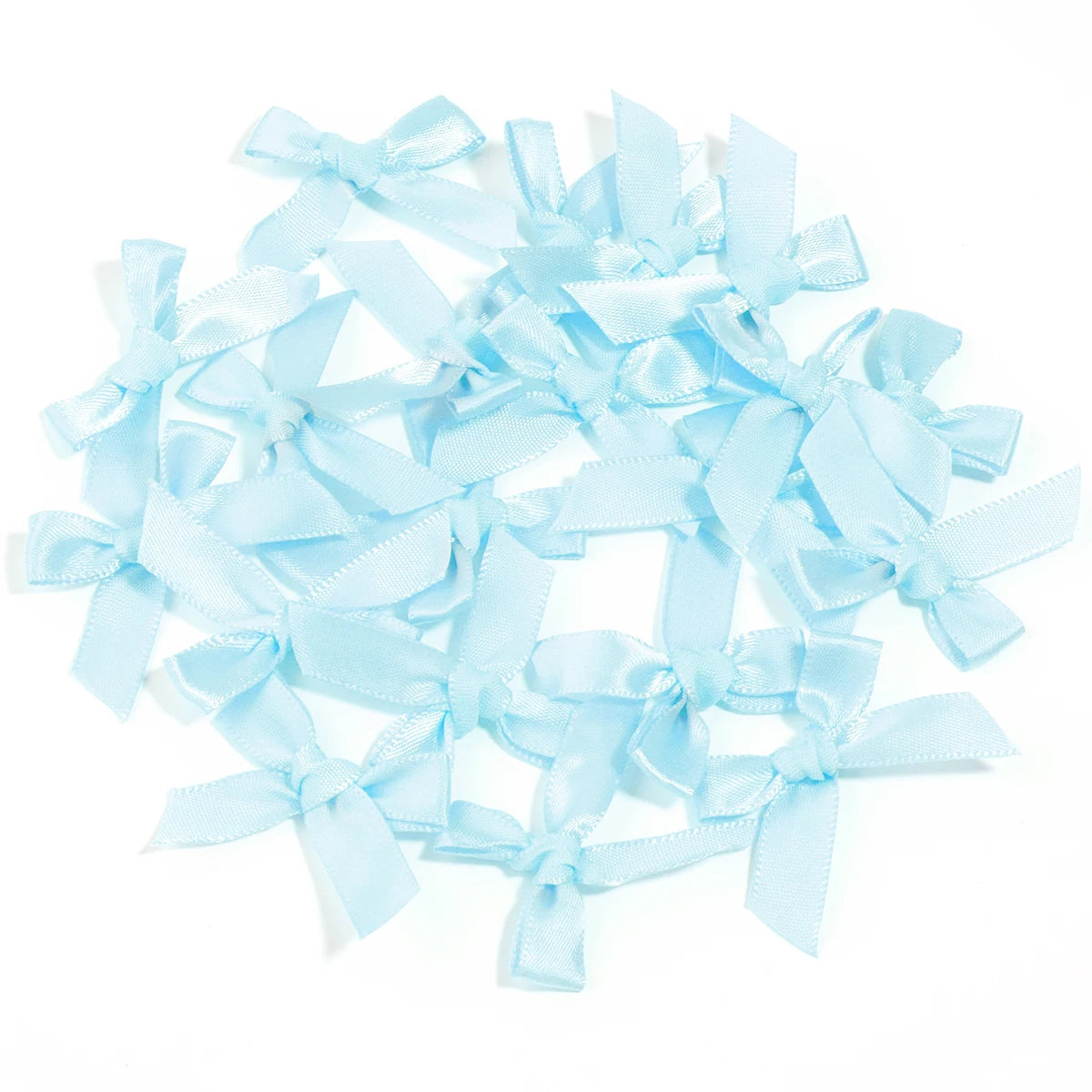 50pcs Satin Ribbon Bows – Colorful Polyester Handmade Bows for DIY Sewing, Crafts, Gift Wrapping, Bouquets, and Party Decorations