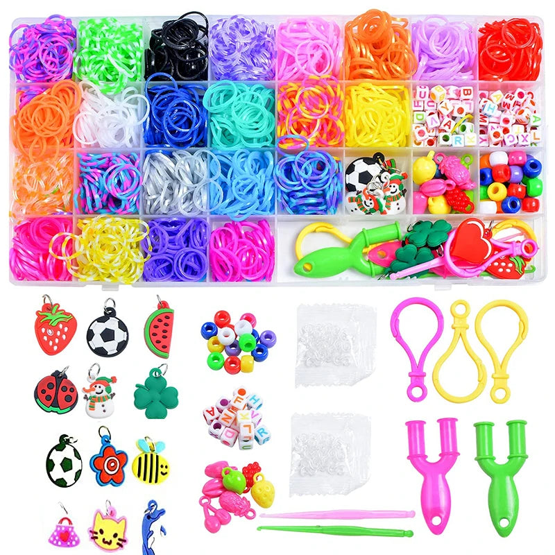 Colorful Loom Bands Set – 600-1500pcs DIY Bracelet Making Kit