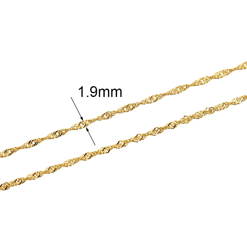 2m Stainless Steel Chains – Gold Color Ball Bead & Cuban Link Chain Bulk for DIY Necklace and Bracelet Making