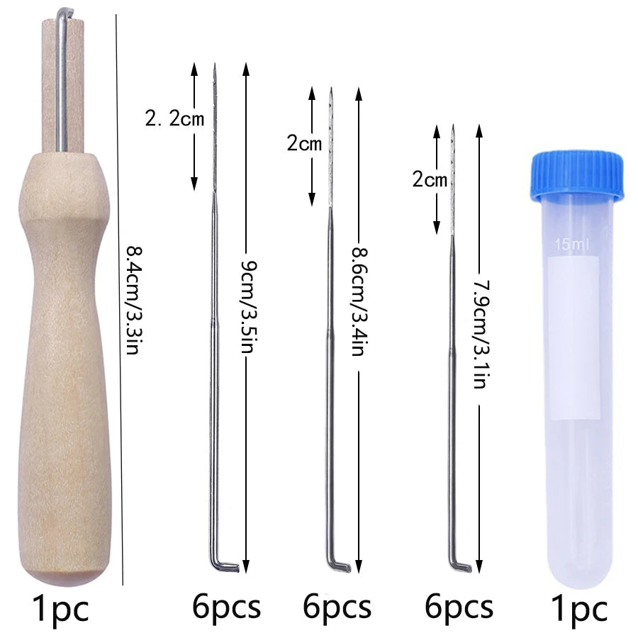 Wool Felting Needles Kit with Wooden Handle Tools Set